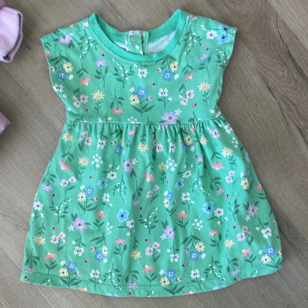 Floral Green Kids Dress